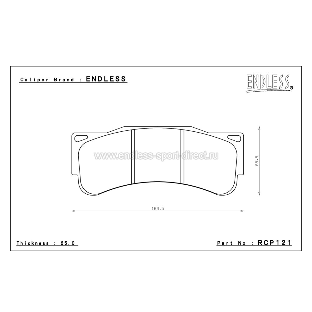 ENDLESS RCP121S580 Pads for calipers ENDLESS RACING MONO6 I RACING